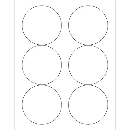 3.33" White Circle Laser Labels