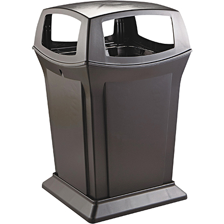 Rubbermaid<span class='rtm'>®</span> Ranger<span class='rtm'>®</span> Trash Can - 45 Gallon, 4-Way, Black