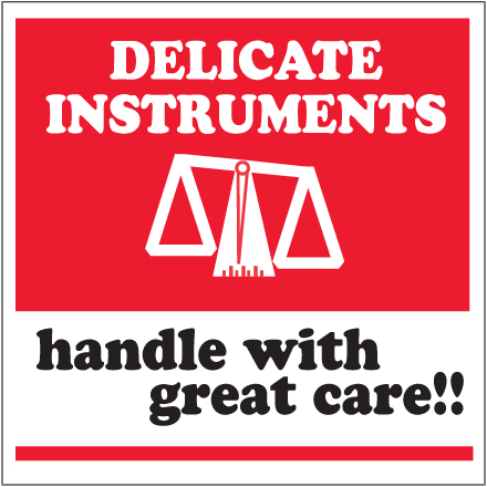 4 x 4" - "Delicate Instruments - HWC" Labels